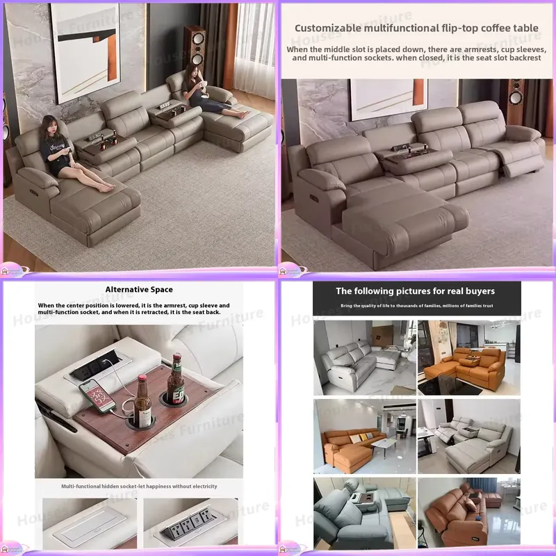 Home Cinema Recliner Chairs - Sofa Recliner Modern Kulit Sapi Lapis
