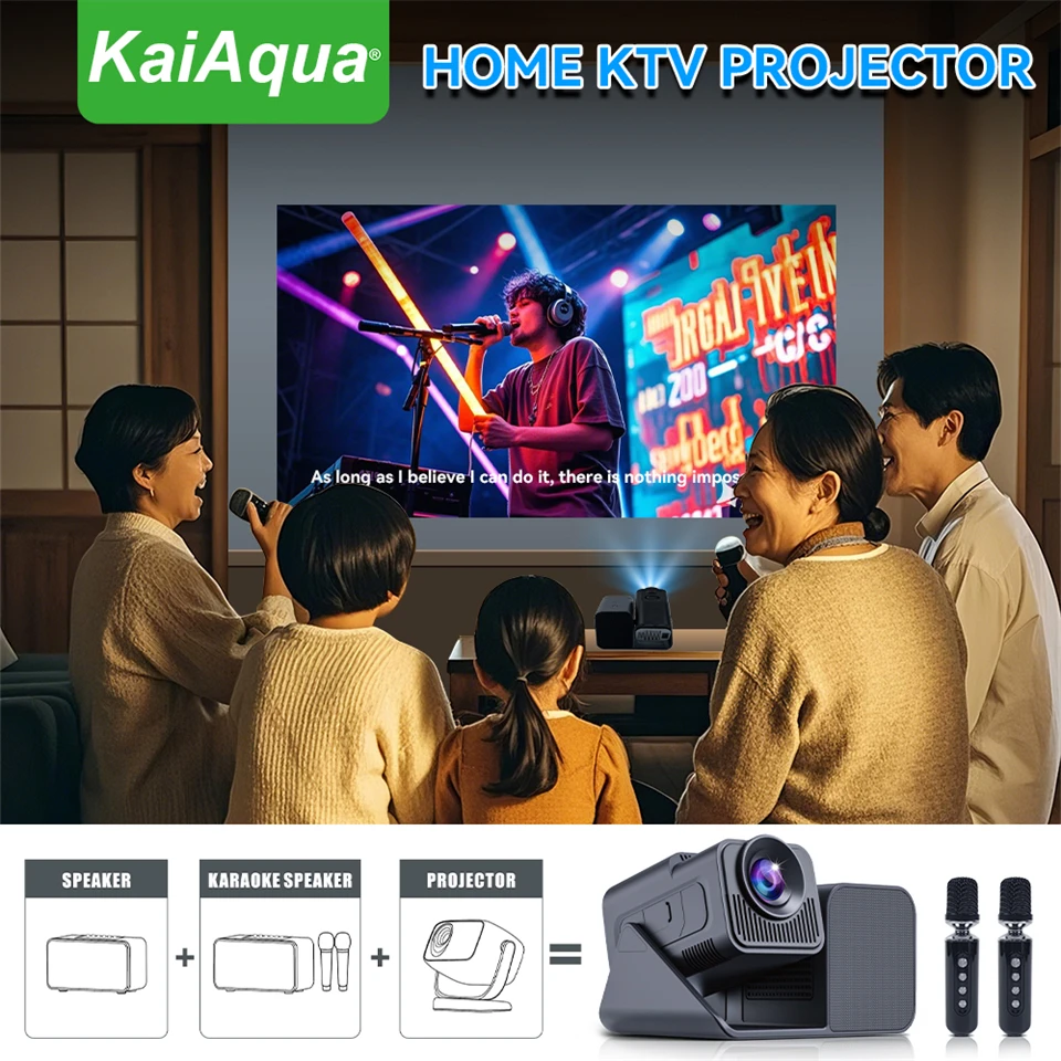 Home Cinema Karaoke Projector - Proyektor Karaoke KaiAqua KTV HT36 4K