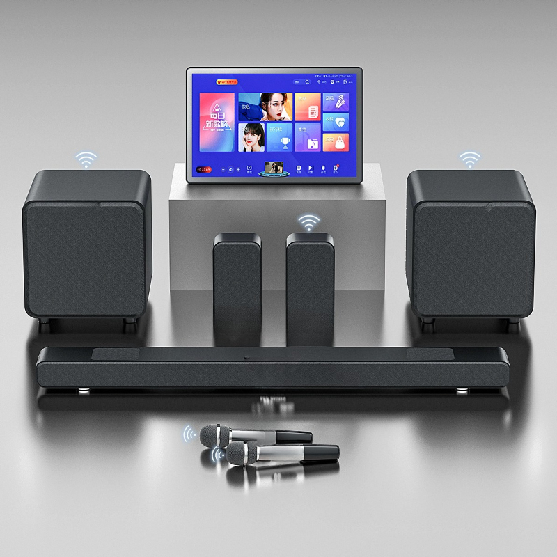 Home Cinema Karaoke Projector - TV LCD, stereo eksternal, proyektor untuk