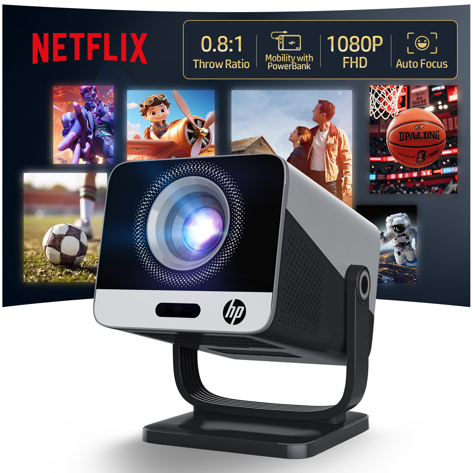 Home Cinema Hdmi - Proyektor HP MC475 Berlisensi Netflix &