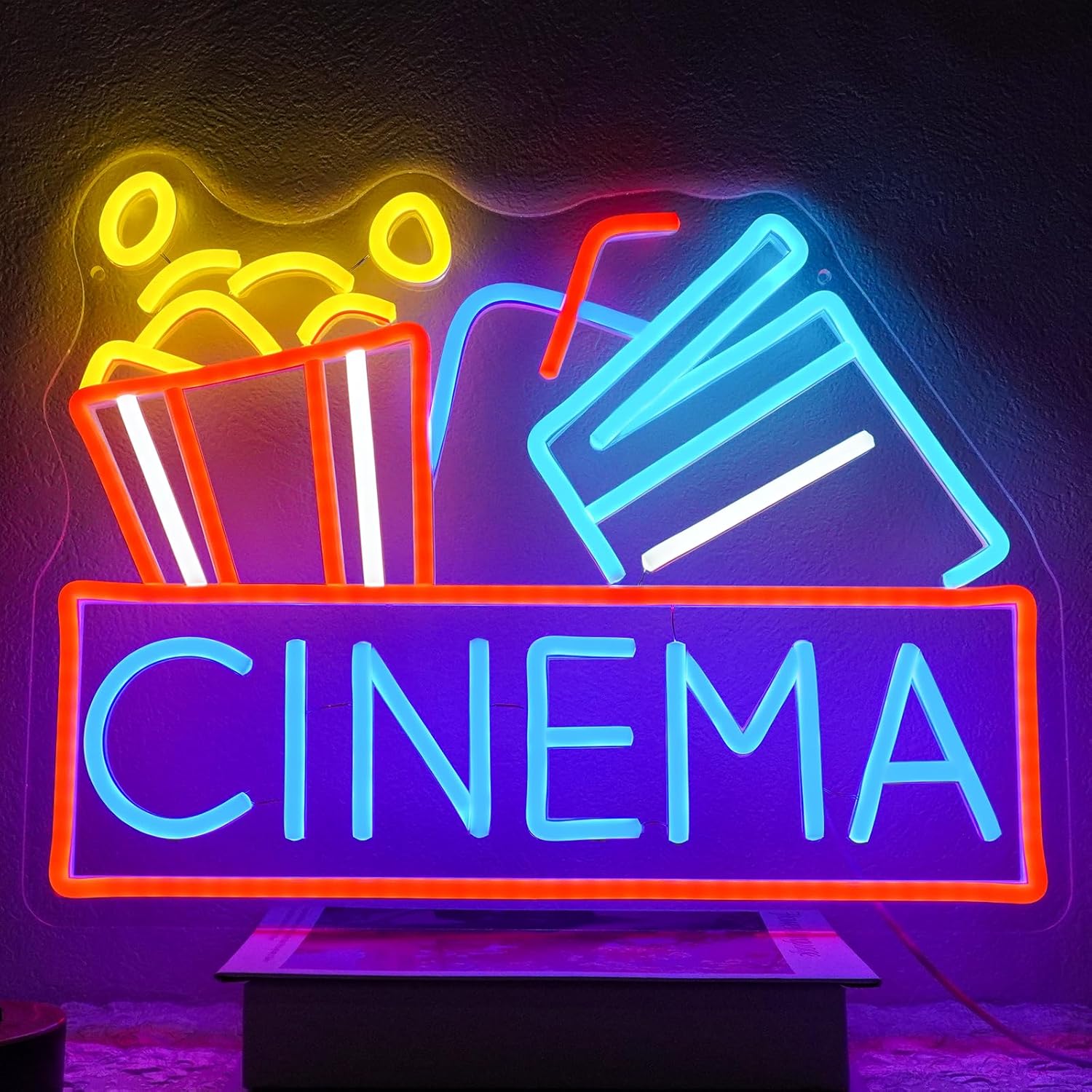 Home Cinema Films - Tanda Neon Bioskop LED Bertenaga USB