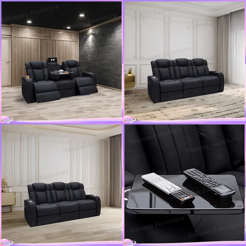 Home Cinema Recliner Chairs - Kursi Sofa Recliner Kulit untuk Home