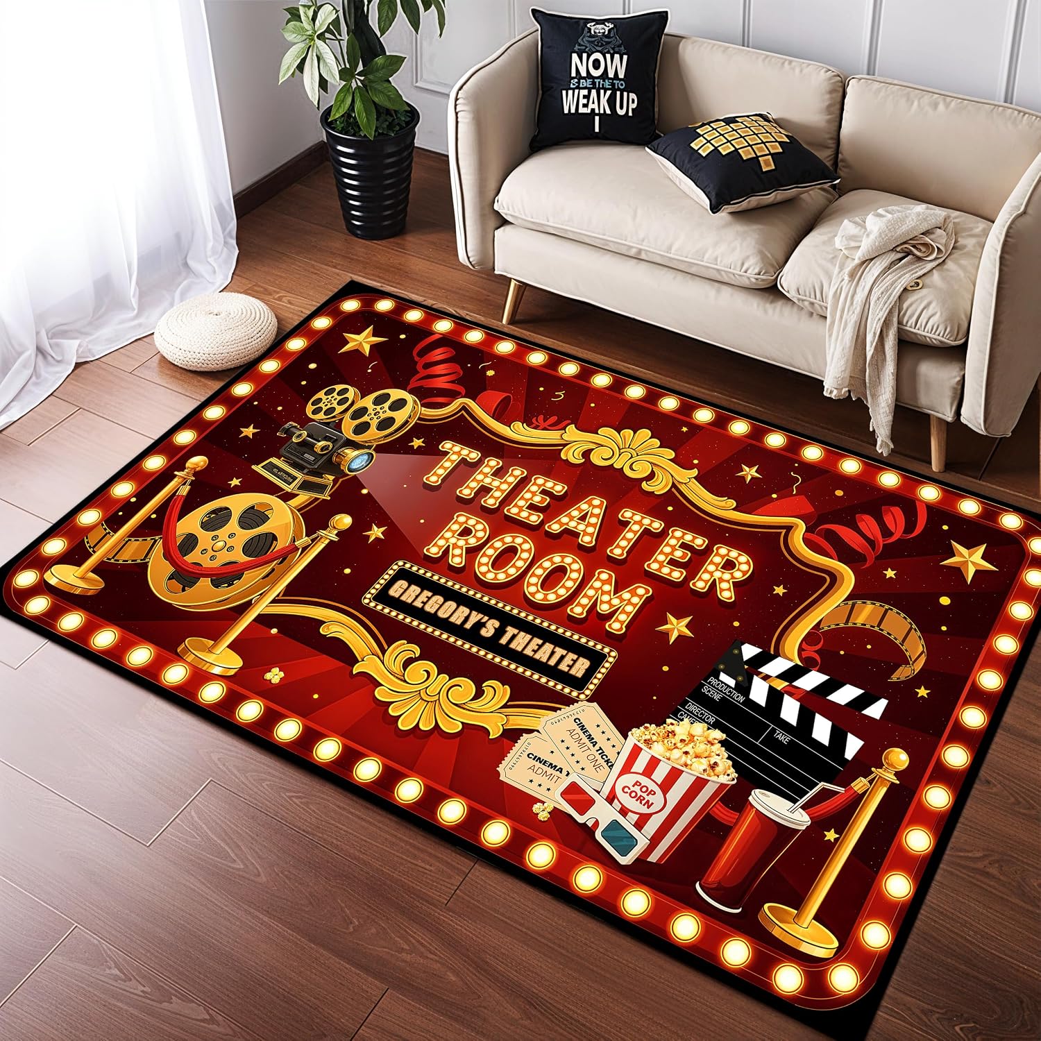 Home Cinema Experience - Karpet Bioskop dengan Huruf Kustom, Karpet