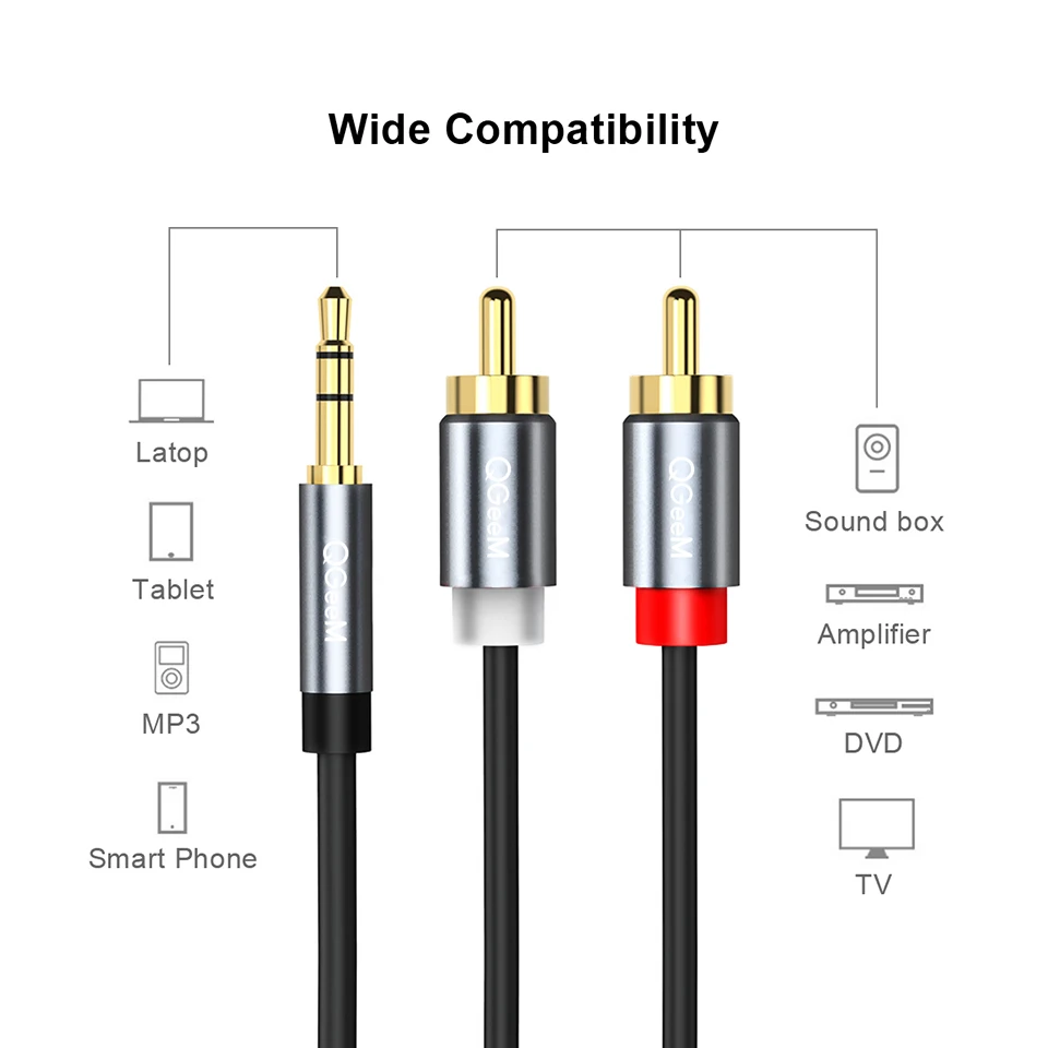 Kabel RCA QGeeM 2RCA ke 3.5mm, - Home Cinema Marantz ulasan dan harga