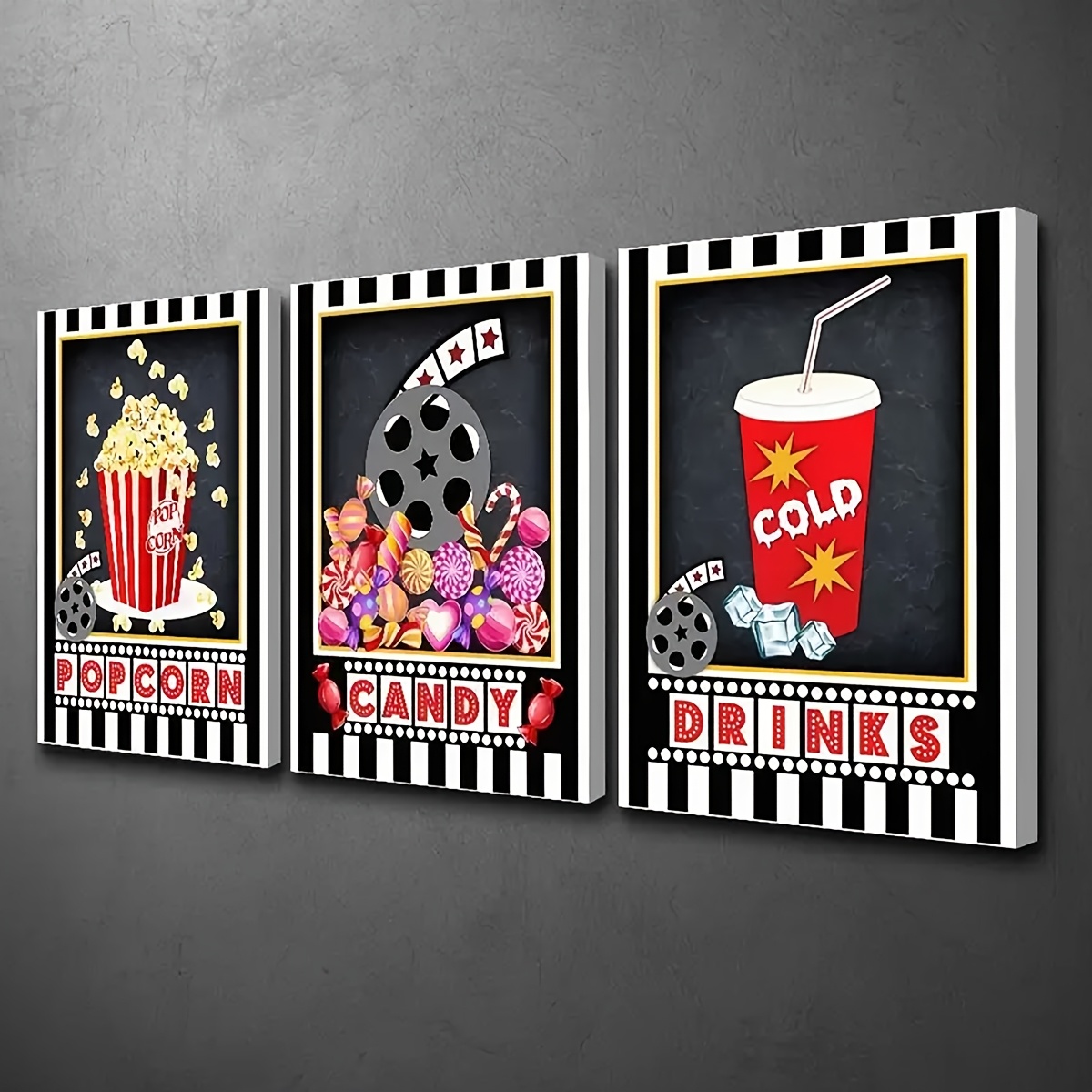 3 Buah Art Deco Dinding Tanpa  - Home Cinema Logo ulasan dan harga