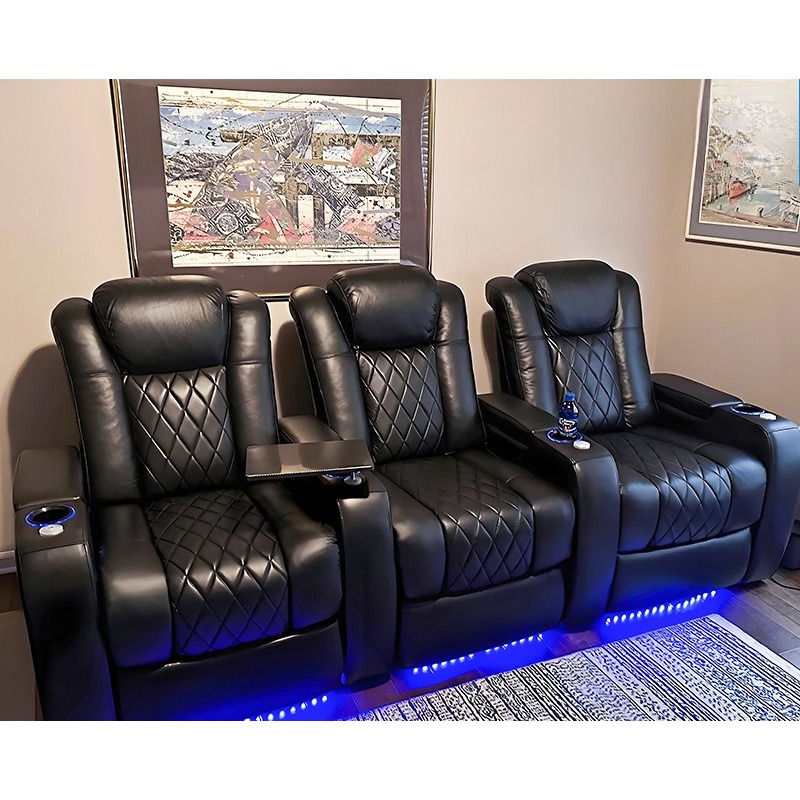 Sofa Home Theater Kulit Asli M - Home Cinema Recliner Chairs ulasan dan harga