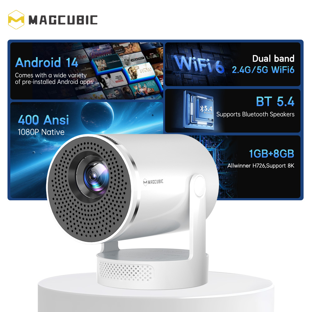 Proyektor Magcubic Android 14  - Home Cinema Pc ulasan dan harga