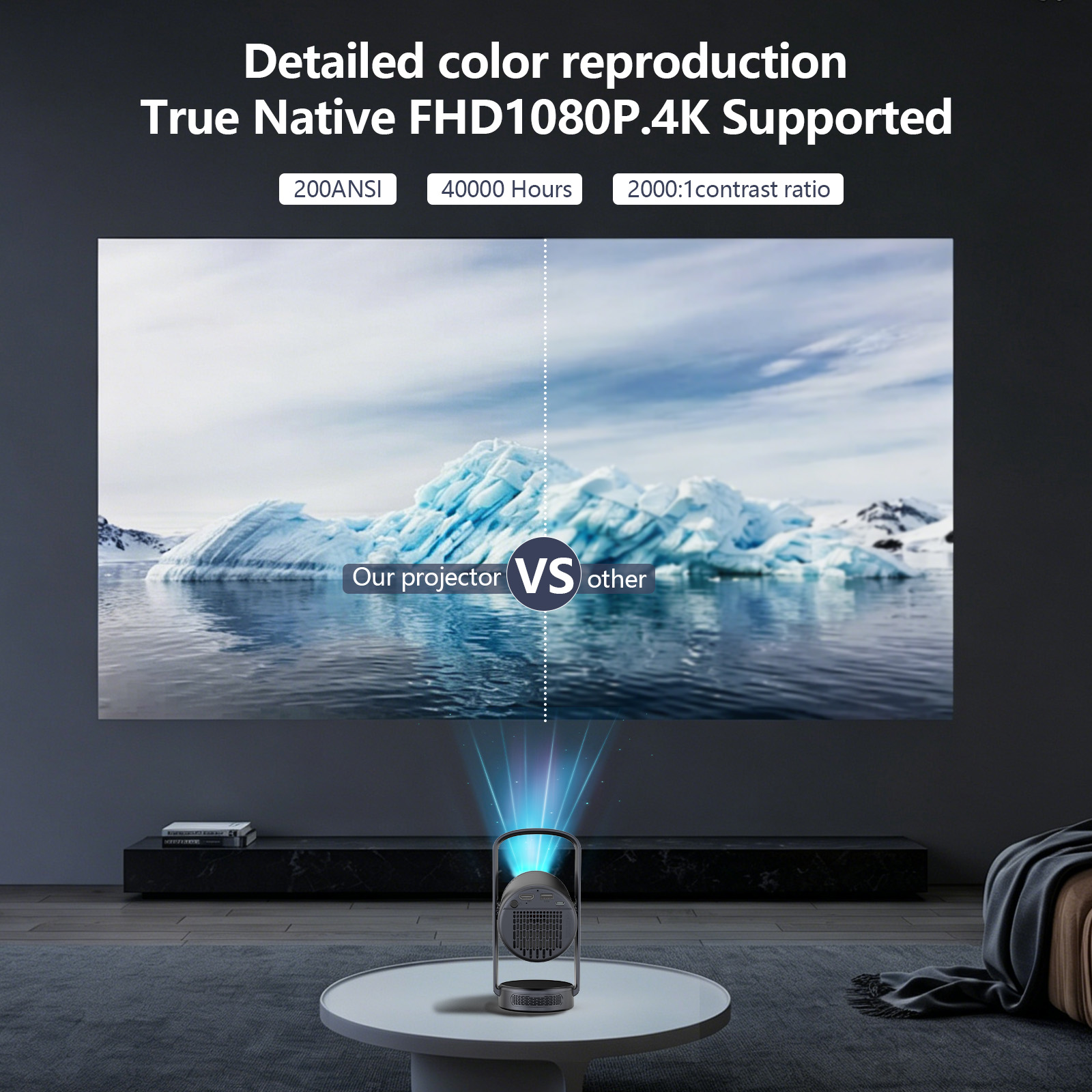 Proyektor Portabel Pintar Baru - Home Cinema Movies ulasan dan harga