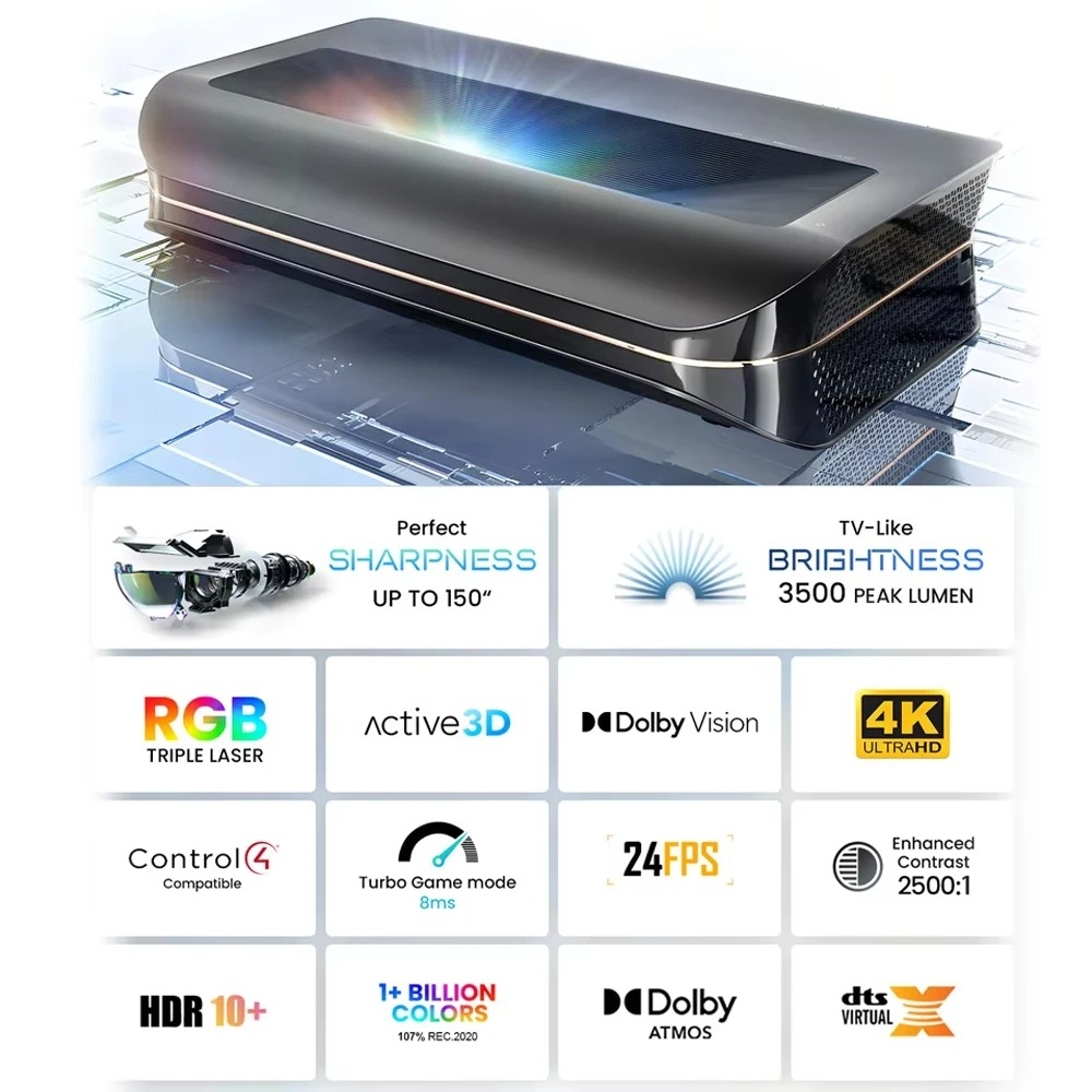 Proyektor Laser 3D HDR10+ Beam - Home Cinema Laser Projector ulasan dan harga