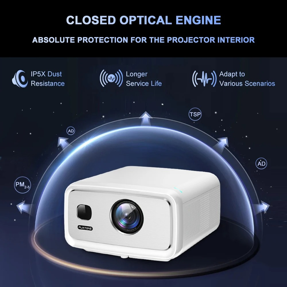 Proyektor FlixTone D10S 4000 A - Home Cinema Movies ulasan dan harga