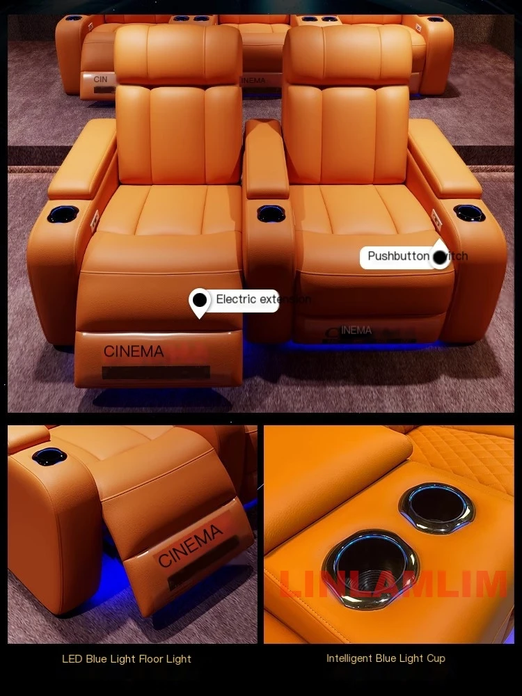 Kursi Bioskop Linlimlam Kulit  - Home Cinema Recliner Chairs ulasan dan harga