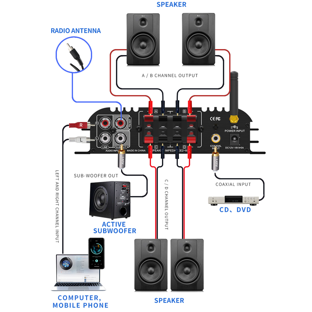 LEPY LP-269PRO 4.1 Channel Amp - Home Cinema Marantz ulasan dan harga