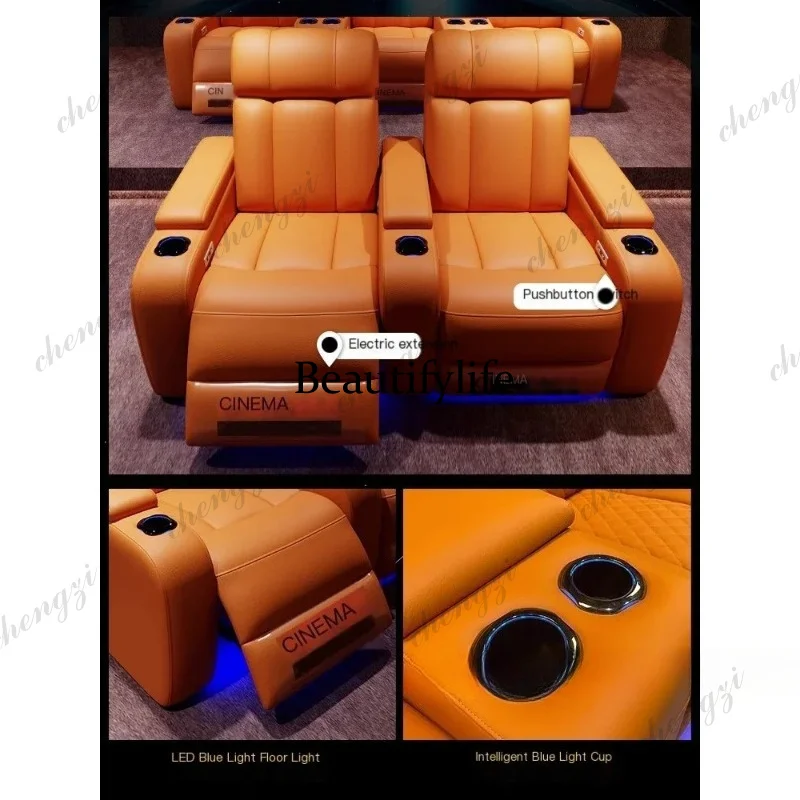 Kursi Bioskop Elektrik Kulit A - Home Cinema Recliner Chairs ulasan dan harga