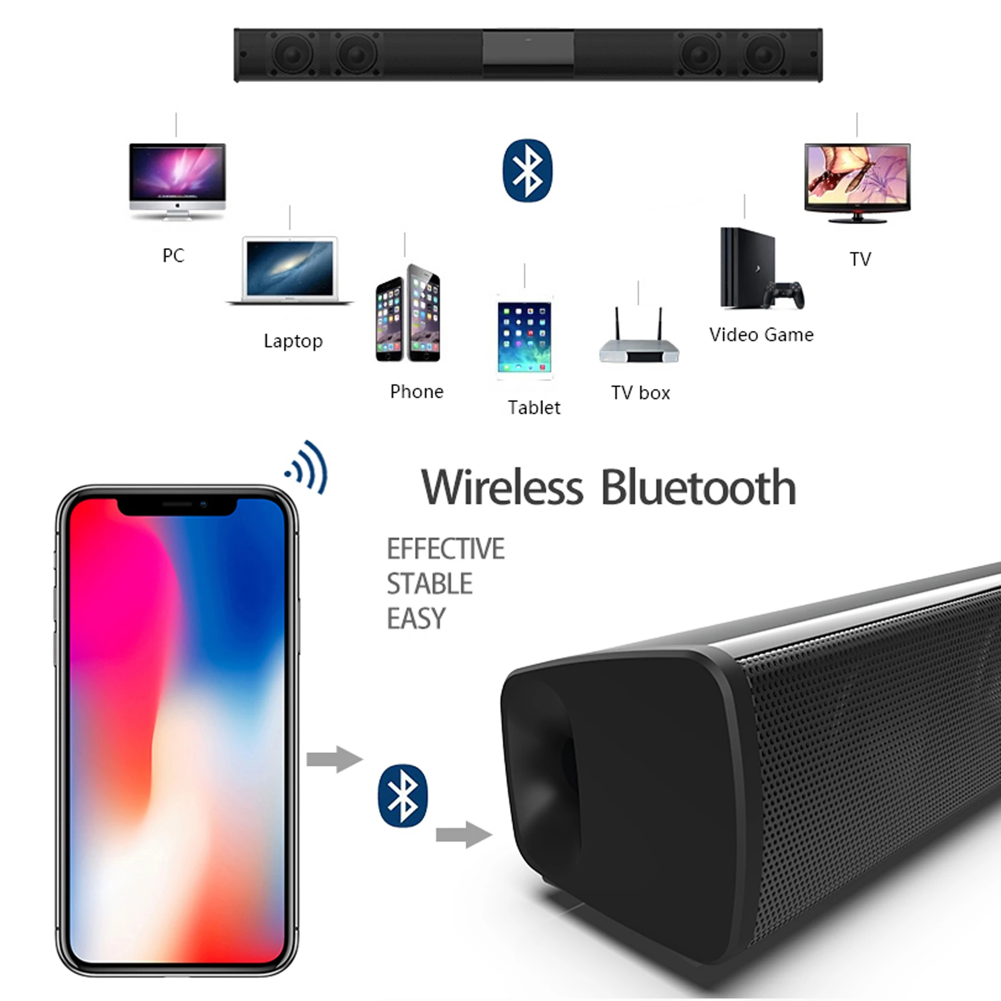 Soundbar daya tinggi 40W untuk - Home Cinema Pc ulasan dan harga
