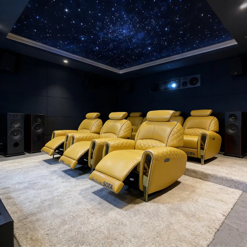 Kursi Sofa Reclining Kulit Tun - Home Cinema Recliner Chairs ulasan dan harga