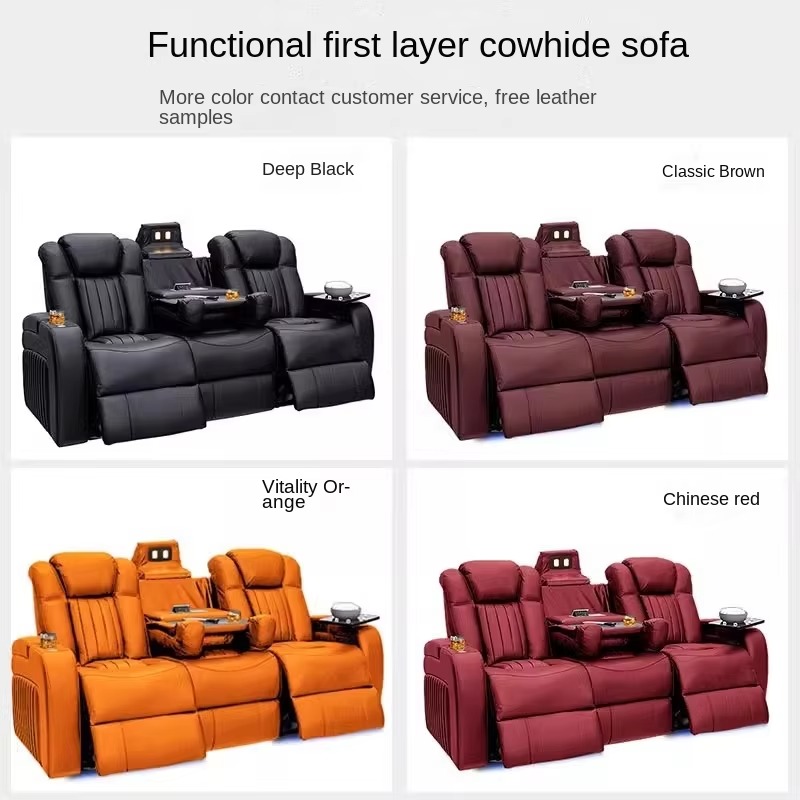 Set Sofa Recliner Kulit, Sofa  - Home Cinema Recliner Chairs ulasan dan harga